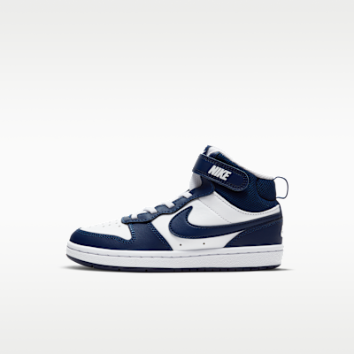 Nike キッズスニーカー US 2Y ネイビー/ホワイト　21cm モアテン Nike Court Borough Mid 2 Little Kids' Shoes. Nike.com